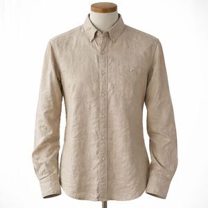 nwt Harve Bernard 100% Linen Button Down Shirt Size Medium Flax Flip Cuff